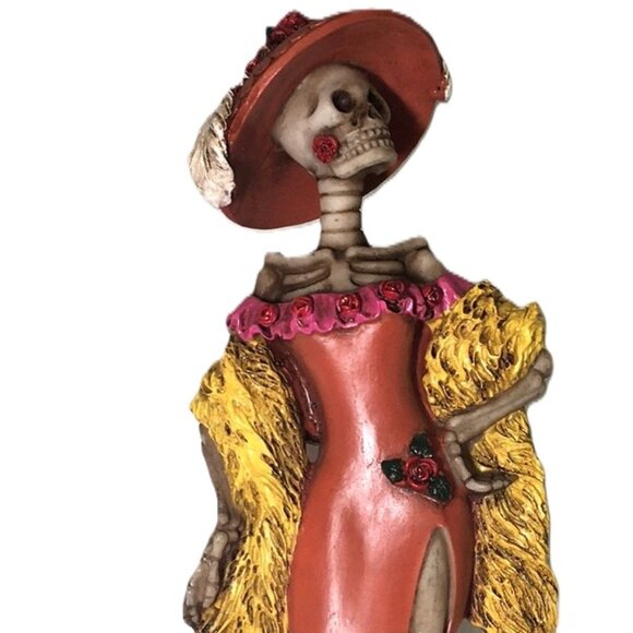 🛑 LADY Skeleton➕🆒 FIGURINE Carnival Party Halloween Day Dead Decor 💸BUY NOW‼️ - Picture 3 of 16